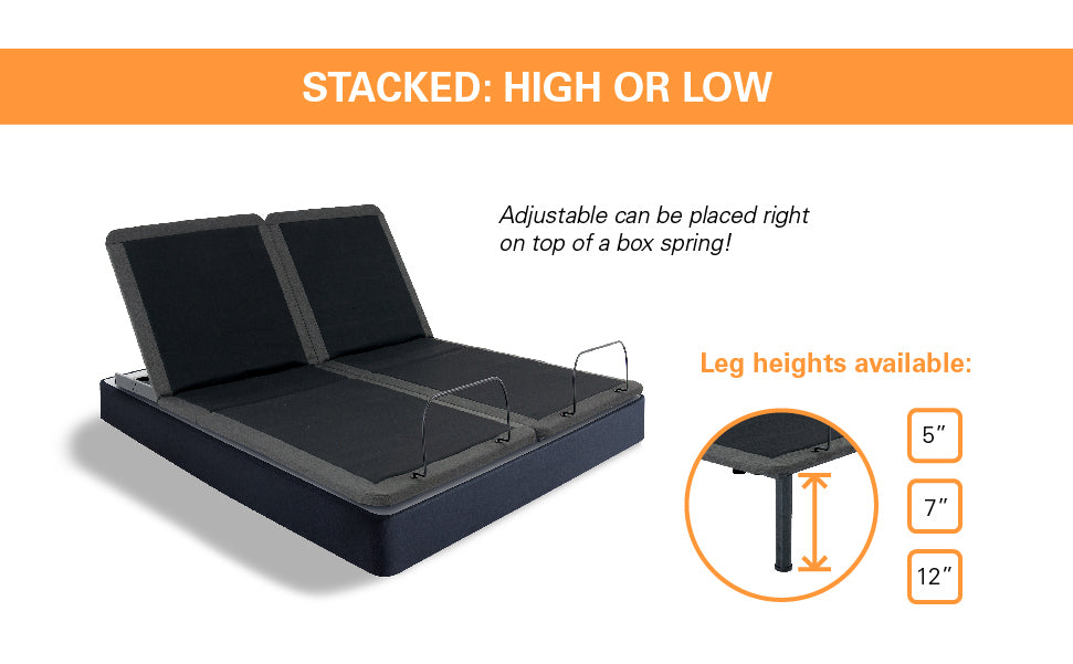 Queen Size Quick Assembly Adjustable Bed Frame With Voice Activated Controls Box Spring Not Required Queen Black Metal Bedroom Adjustable Bedbase Metal