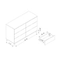 Dresser Six Drawers With Metal Knob Handles Brown Taupe Particle Board