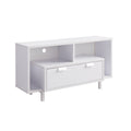 Modern Tv Stand With Two Shelves And Two Drawers White White 40 49 Inches Particle Board