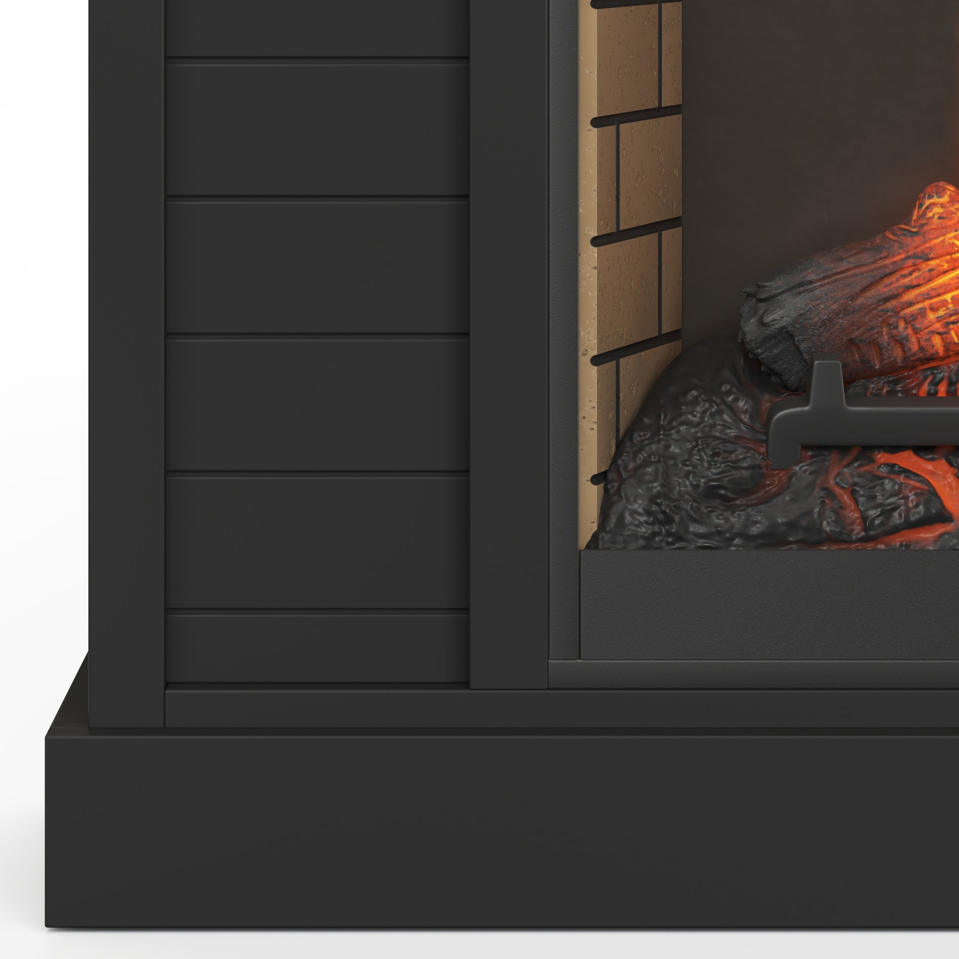 Washington 48 Inch Fireplace With Mantel, Black And Whiskey Finish Up To 40 Powder Coated Electric Black 400 Coastal,Farmhouse,Nautical Poplar Yes Insert Solid Wood Electric