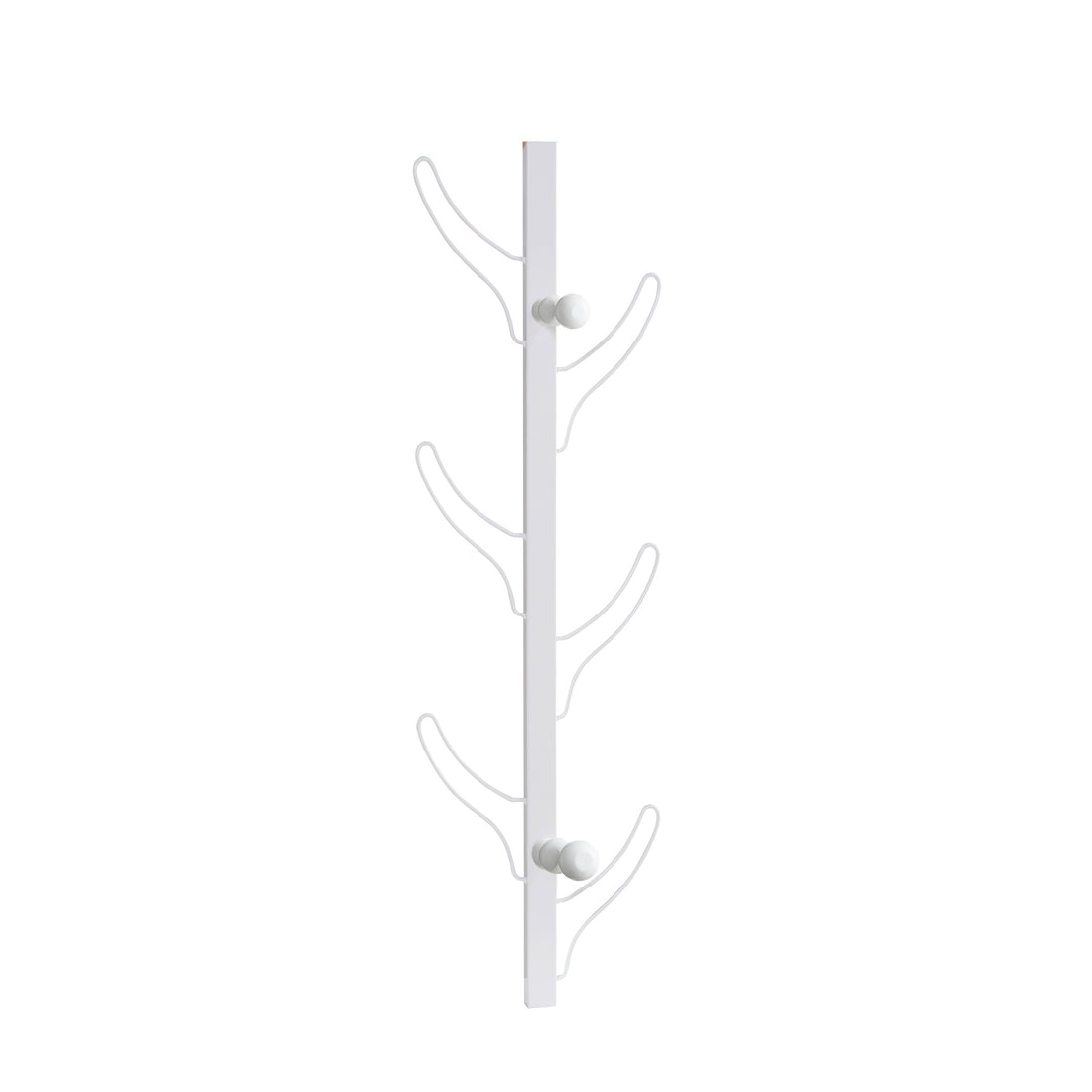 Vertical Eight Hook Coat Rack Wall Mount White White Particle Board