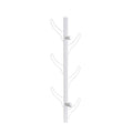 Vertical Eight Hook Coat Rack Wall Mount White White Particle Board