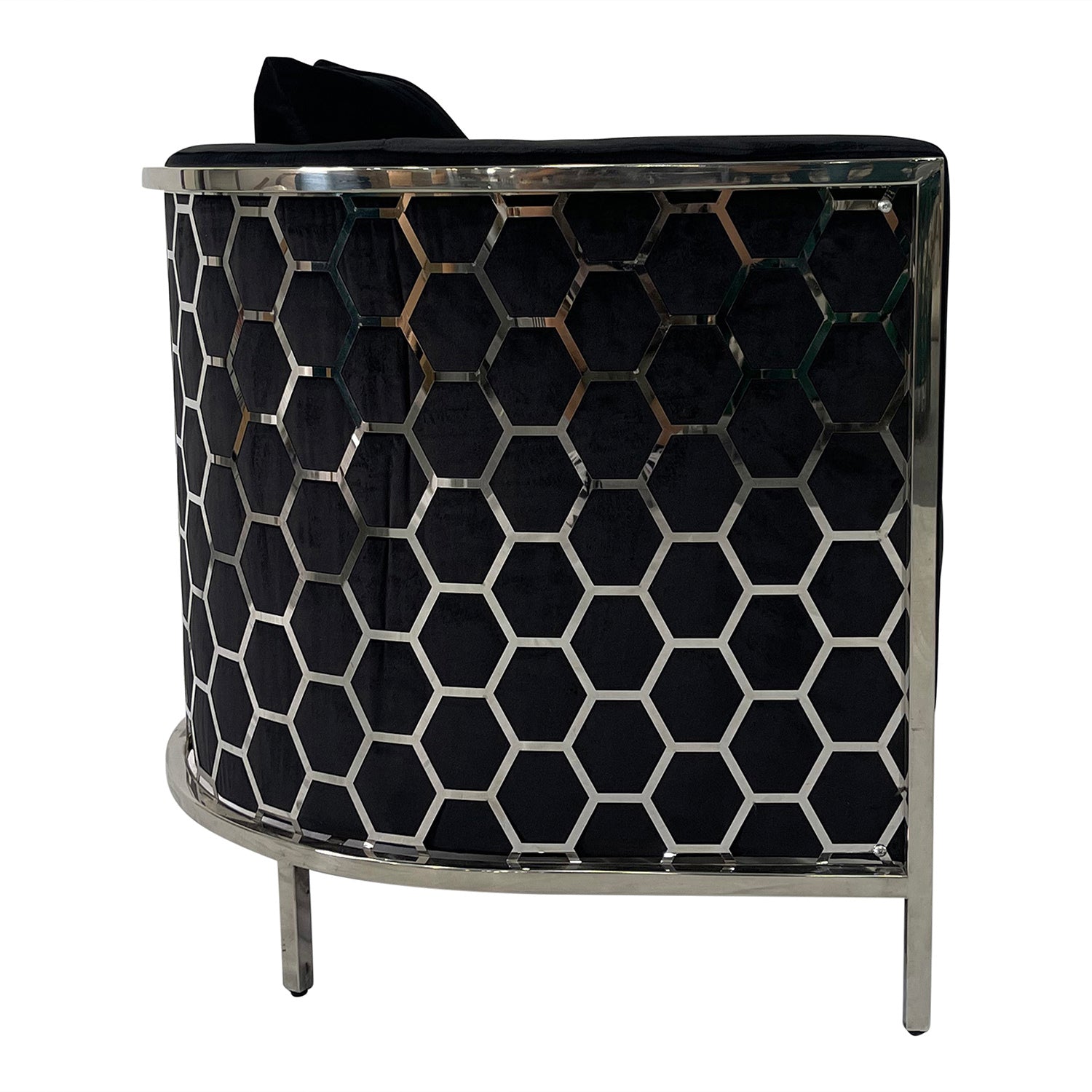 Black And Silver Sofa Chair Black Stainless Steel Velvet