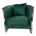 Green And Silver Sofa Chair Green Stainless Steel Velvet