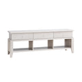 Modern Tv Stand With Three Open Shelves And Three Drawers White White Oak 60 69 Inches Particle Board