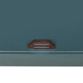 2 Door Cabinet With Semicircular Elements,Natural Rattan Weaving,Suitable For Multiple Scenes Such As Living Room, Bedroom, Study Room Dark Green Mdf