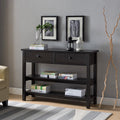 Console Table Two Shelf And Two Drawer With Knob Handles Dark Espresso Particle Board