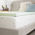 3 Inch Twin Size Cool Gel Memory Foam Mattress Topper Light Green Bedroom Foam