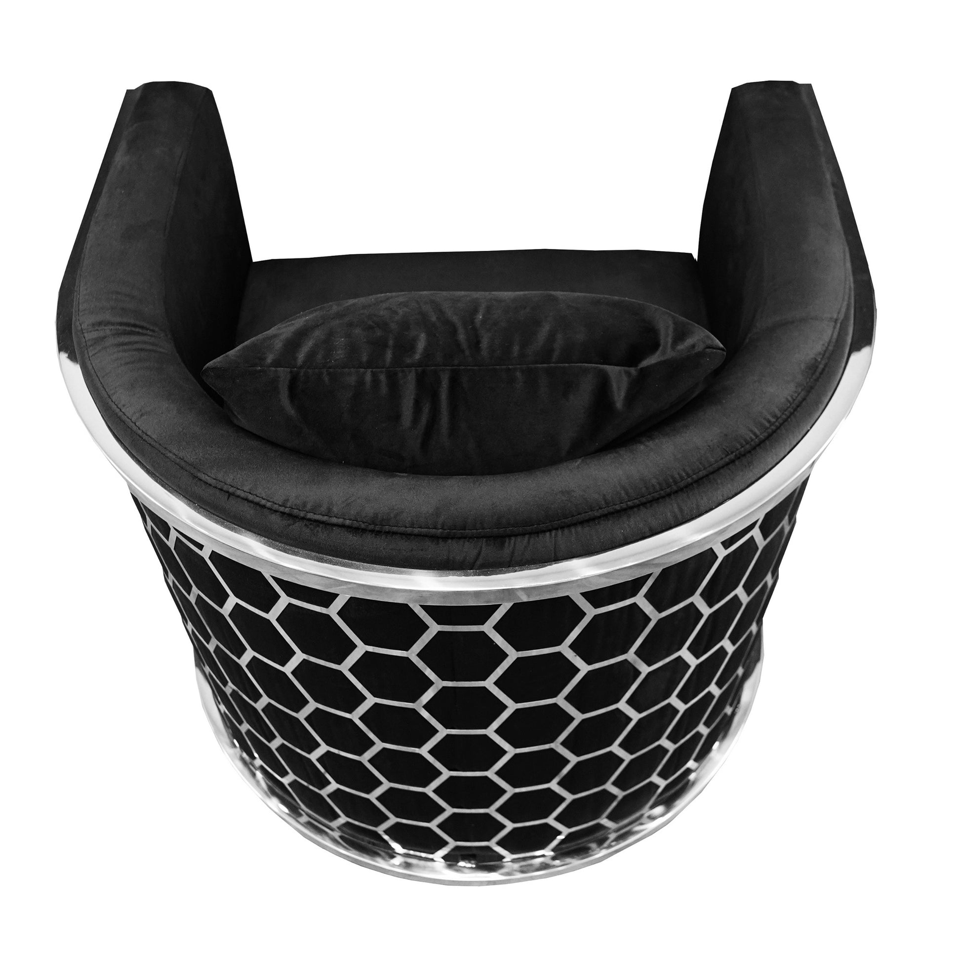 Black And Silver Sofa Chair Black Stainless Steel Velvet