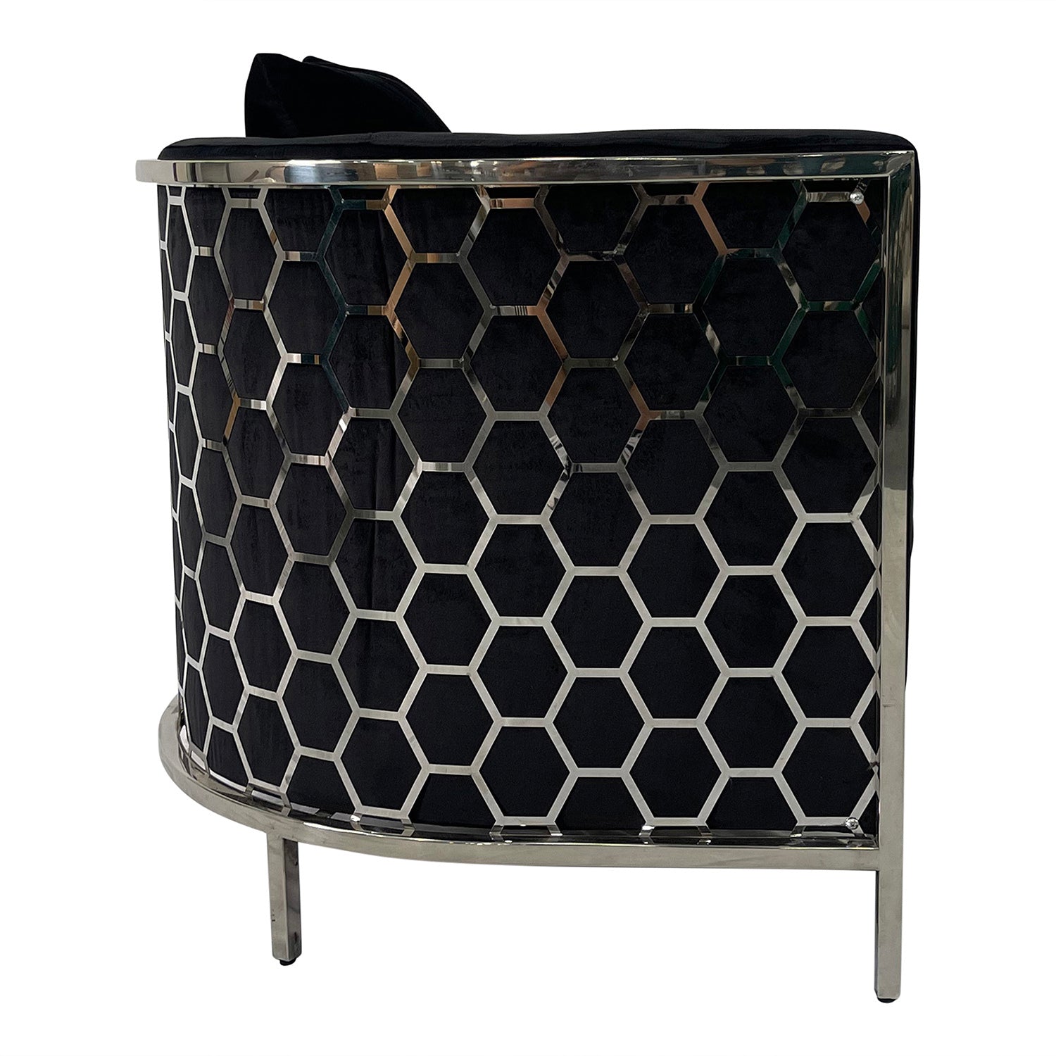 Black And Silver Sofa Chair Black Stainless Steel Velvet