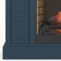 Washington 48 Inch Fireplace With Mantel, Blue Denim And Whiskey Finish Up To 40 Powder Coated Electric Blue 400 Coastal,Farmhouse,Nautical Yes Insert Solid Wood Electric