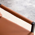 Pu Leather Armchair Metal Frame Cushion Armchair, Cushion Backrest, Living Room Sofa 1 Double Sofa 2 Single Sofa Brown Pu Leather Metal Frame Foam Sf 008 Brown Foam Pu 4 Seat