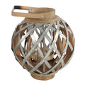 Decorative Lantern With Handle, Wooden Lantern For Indoor Outdoor, Home Garden Wedding Silver Iron