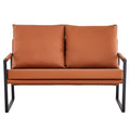 Pu Leather Armchair Metal Frame Cushion Armchair, Cushion Backrest, Living Room Sofa 1 Double Sofa 2 Single Sofa Brown Pu Leather Metal Frame Foam Sf 008 Brown Foam Pu 4 Seat