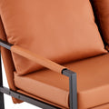 Pu Leather Armchair Metal Frame Cushion Armchair, Cushion Backrest, Living Room Sofa 1 Double Sofa 2 Single Sofa Brown Pu Leather Metal Frame Foam Sf 008 Brown Foam Pu 4 Seat