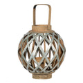 Decorative Lantern With Handle, Wooden Lantern For Indoor Outdoor, Home Garden Wedding Silver Iron