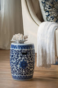 Ceramic Garden Stool, Blue And White Small Side Tabel, D11