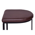 26 Inch Counter Height Stool With Vegan Faux Leather Upholstery, Black Iron Frame, Dark Brown Black Brown Iron