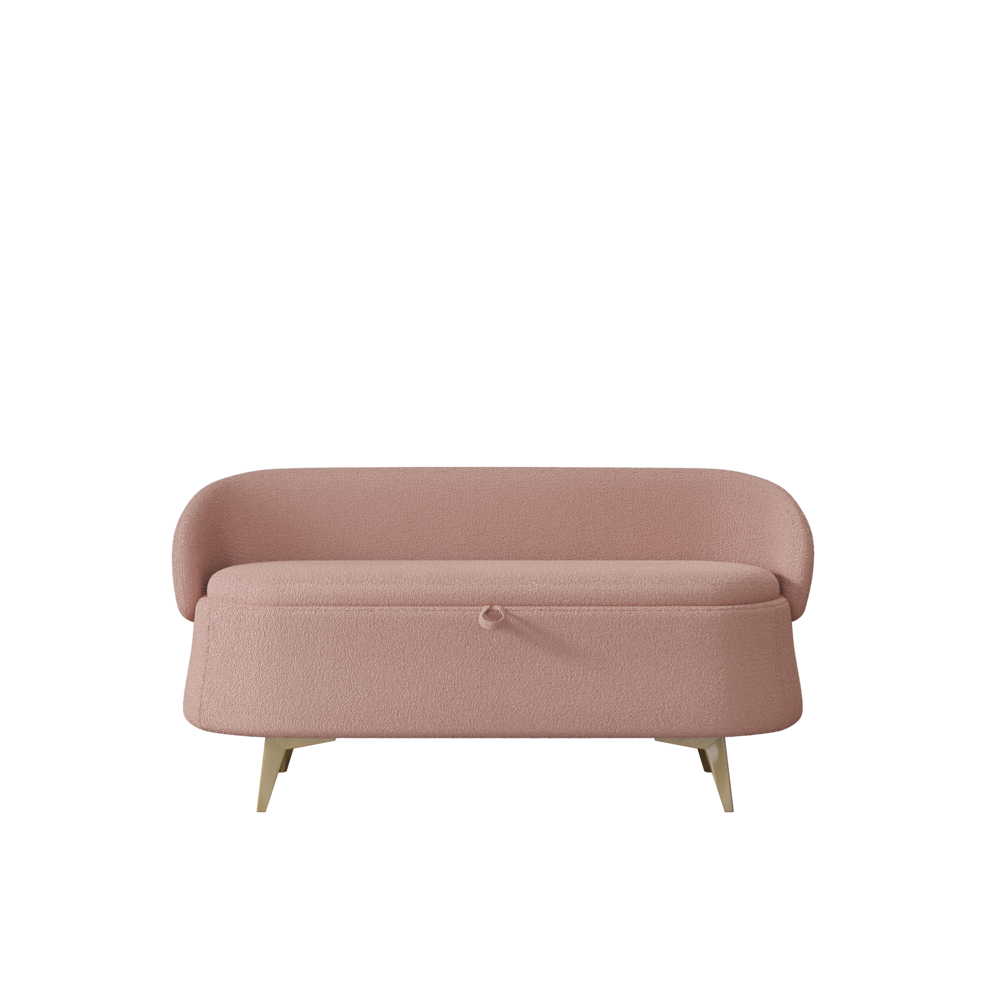 50 Inchesmulti Functional Long Rectangular Bed End Storage Sofa Stool Teddy Fleece Pink Polyester Blend