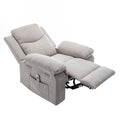 Power Recliner Chair With Adjustable Massage Function, Velvet Electric Power Chair For Elderly With One Side Pockets, Recliner Chair With Heating System For Living Room,Beige Beige Velvet