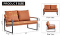 Pu Leather Armchair Metal Frame Cushion Armchair, Cushion Backrest, Living Room Sofa 1 Double Sofa 2 Single Sofa Brown Pu Leather Metal Frame Foam Sf 008 Brown Foam Pu 4 Seat