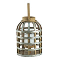 Decorative Lantern With Handle, Wooden Lantern For Indoor Outdoor, Home Garden Wedding Silver Iron