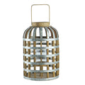 Decorative Lantern With Handle, Wooden Lantern For Indoor Outdoor, Home Garden Wedding Silver Iron