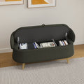 50 Inchesmulti Functional Long Rectangular Bed End Storage Sofa Stool Teddy Fleece Green Polyester Blend