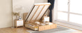 Full Size Wood Platform Bed With Underneath Storage And 2 Drawers, Wood Color Box Spring Not Required Full Natural Wood Bedroom Bed Frame Solid Wood Mdf