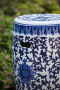 Ceramic Garden Stool, Blue And White Small Side Tabel, D11