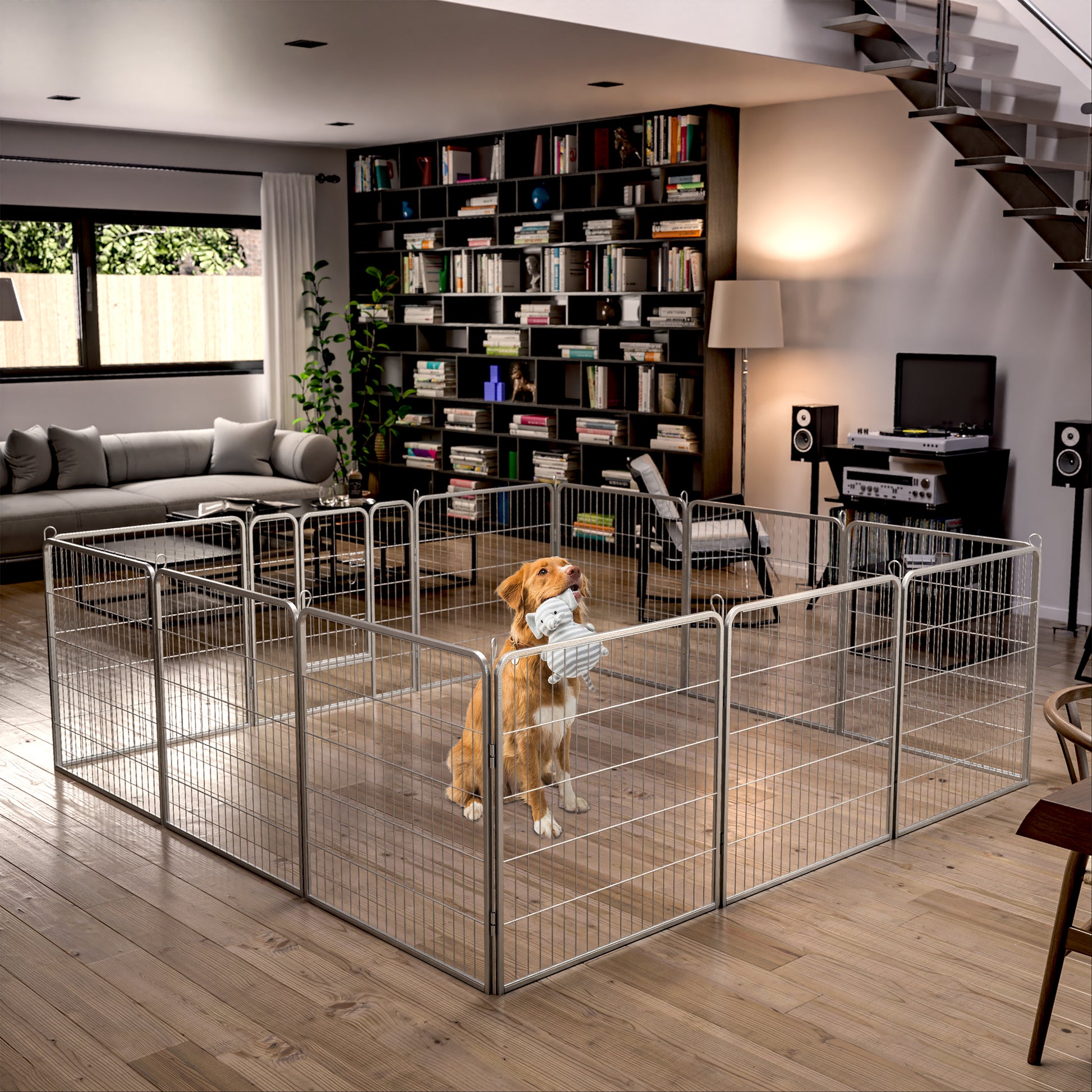 Dog Pens Outdoor 32" Height Foldable 12 Panels Heavy Duty Metal Portable Dog Playpen Indoor Anti Rust Exercise Dog Fence With Doors For Large Medium Small Pets Play Pen For Rv Camping Yard Black Medium 26 40 Lbs Metal Metal