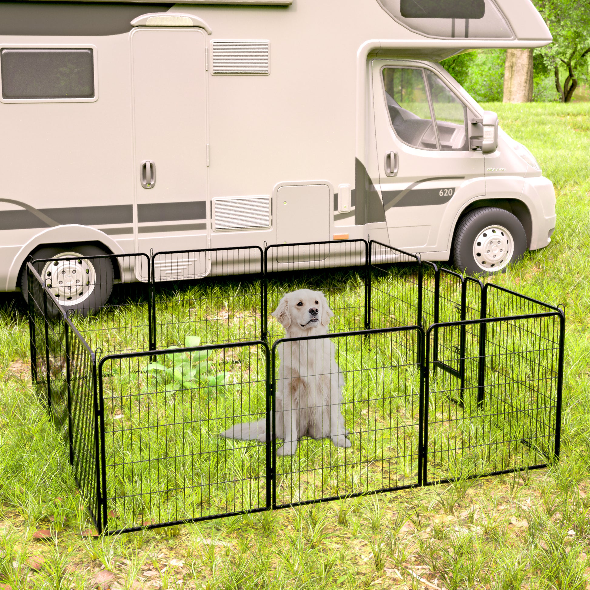 Dog Pens Outdoor 32" Height Foldable 12 Panels Heavy Duty Metal Portable Dog Playpen Indoor Anti Rust Exercise Dog Fence With Doors For Large Medium Small Pets Play Pen For Rv Camping Yard Black Medium 26 40 Lbs Metal Metal