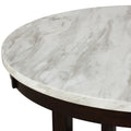 1Pc Transitional Round Counter Height Table White Faux Marble Top Black Finish Base Wooden Furniture White Dining Room Contemporary,Modern,Transitional Round Wood