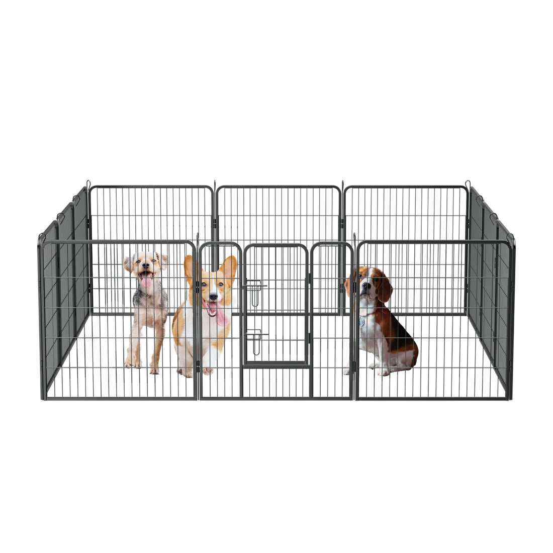 Dog Pens Outdoor 32" Height Foldable 12 Panels Heavy Duty Metal Portable Dog Playpen Indoor Anti Rust Exercise Dog Fence With Doors For Large Medium Small Pets Play Pen For Rv Camping Yard Black Medium 26 40 Lbs Metal Metal