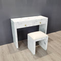 Modern Design Tempered Glass Marble Texture Vanity Table Dressing Table For Bedroom, Living Room White Marble Mdf Glass