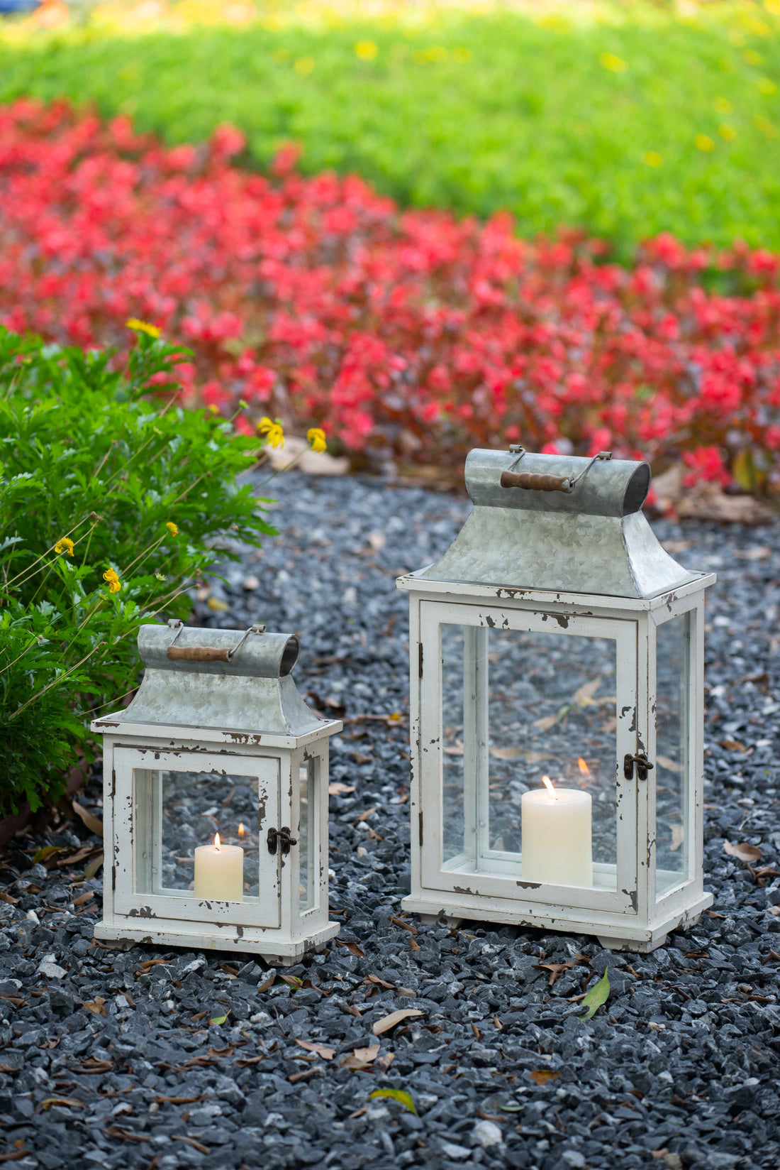 Wooden Candle Lantern Decorative, Hurricane Lantern Holder Decor For Indoor Outdoor, Home Garden Wedding White Wood Glass