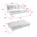 Convertible Sofa Bed Loveseat Futon Bedadjustable Lounge Couch With Metal Legs,Futon Sets For Compact Living Space Chenille Black Upholstered