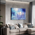 Framed Canvas Wall Art Decor Abstract Style Painting, Impressionism Lotus Painting Decoration For Office Living Room, Bedroom Decor Ready To Hang Rectangle Framed Multicolor Oversized 41In Canvas Plants&Flowers