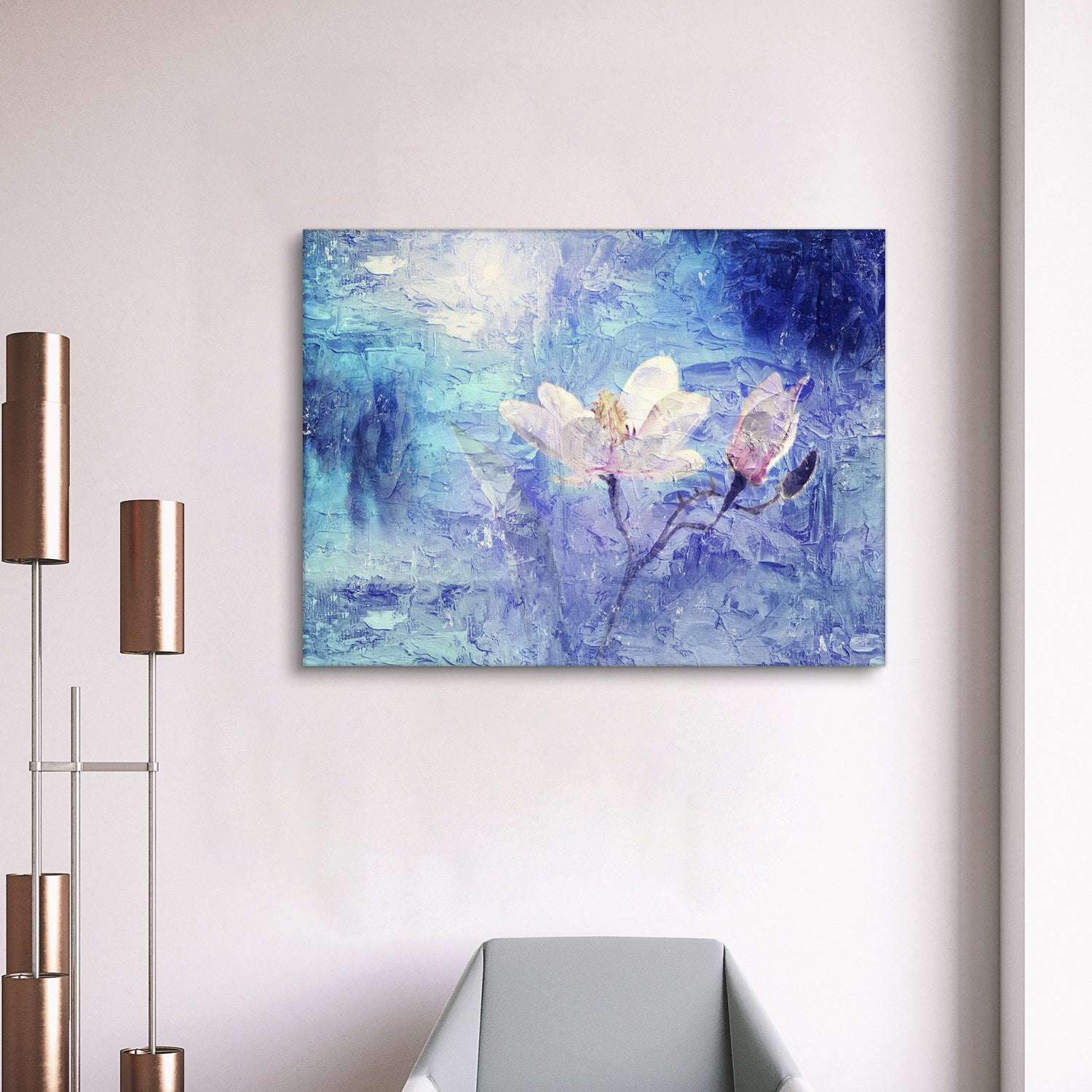 Framed Canvas Wall Art Decor Abstract Style Painting, Impressionism Lotus Painting Decoration For Office Living Room, Bedroom Decor Ready To Hang 2418In Thickness 1.5Inch Rectangle Framed Multicolor Oversized 41In Canvas Plants&Flowers