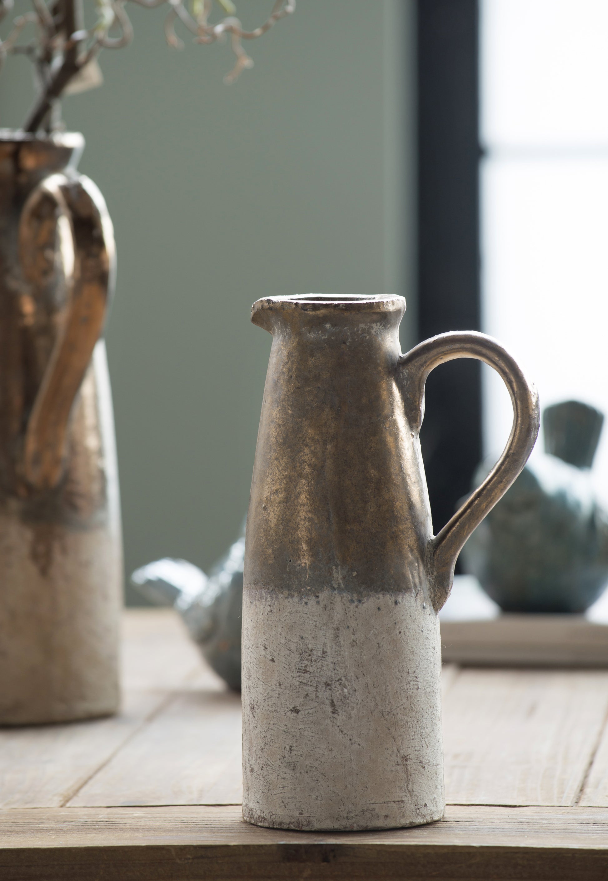 7" X 5" X 11" Candia Terracotta Pitcher, Sienna Brown Brown Ceramic