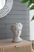 Greek Style Cement Head Planter Indoor Outdoor Home Garden Decor, D7