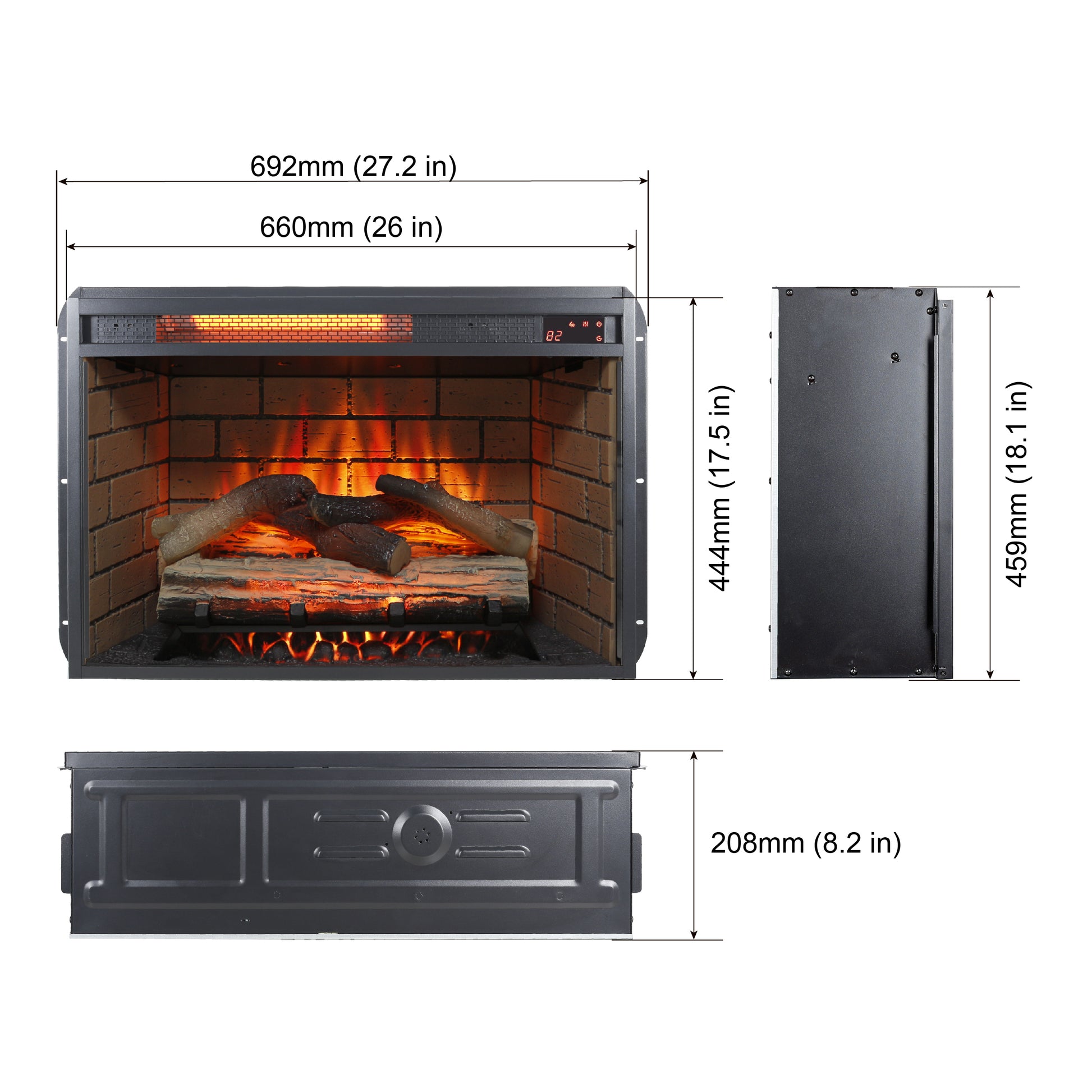 60 Inch Electric Fireplace Entertainment Center With Door Sensor Reclaimed Barnwood Color Powder Coated Electric Reclaimed Barnwood Vent Free Yes Insert Wood Stainless Steel Glass Electric