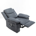 Power Recliner Chair With Adjustable Massage Function, Velvet Electric Power Chair For Elderly With One Side Pockets, Recliner Chair With Heating System For Living Room,Dark Gray Dark Gray Velvet