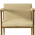 Beige And Gold Dining Chair Bar Stool For Kitchen Beige Stainless Steel Velvet