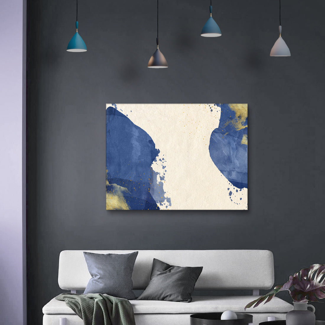 Framed Canvas Wall Art Decor Abstract Painting, Blue And White Color Decoration For Office Living Room, Bedroom Decor Ready To Hang Rectangle Framed Multicolor Christmas Oversized 41In Canvas Cultures And Diasporas