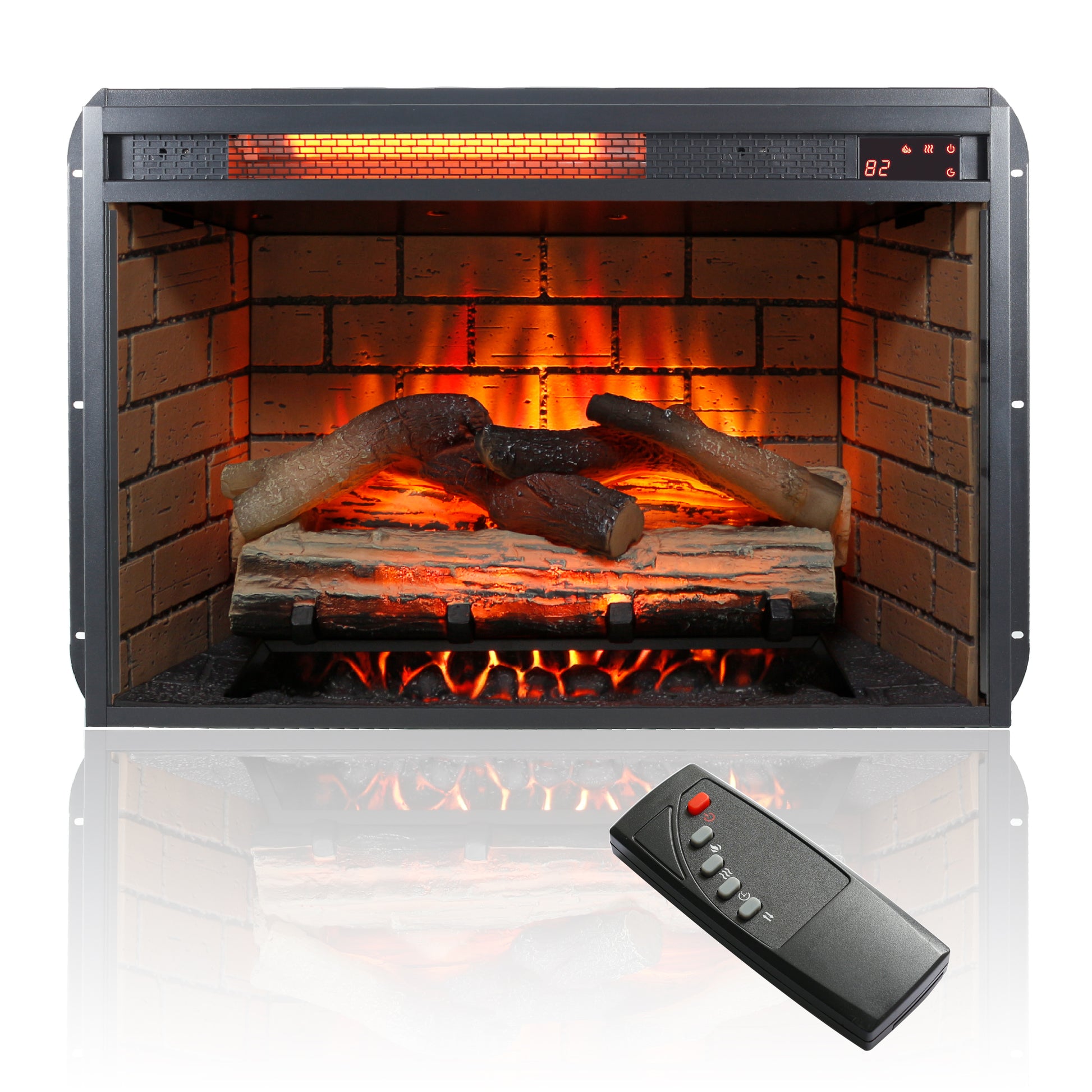 60 Inch Electric Fireplace Entertainment Center With Door Sensor Jasmine White Color Powder Coated Electric Jasmine White Vent Free Yes Insert Wood Stainless Steel Glass Electric
