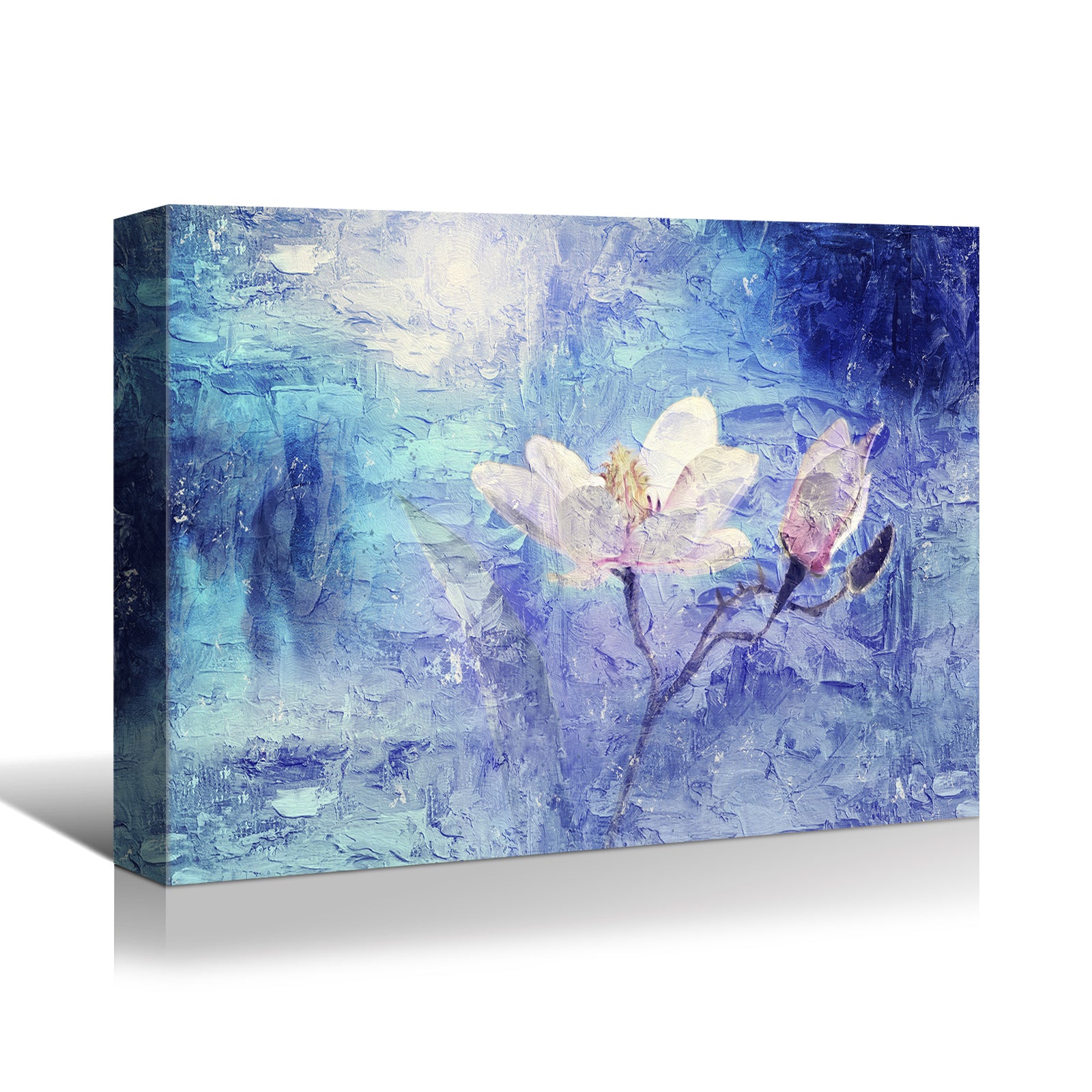 Framed Canvas Wall Art Decor Abstract Style Painting, Impressionism Lotus Painting Decoration For Office Living Room, Bedroom Decor Ready To Hang Rectangle Framed Multicolor Oversized 41In Canvas Plants&Flowers