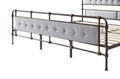 King Size High Boad Metal Bed With Soft Head And Tail, No Spring, Easy To Assemble, No Noise Box Spring Not Required King Grey Metal Bedroom Bed Frame Foam Velvet Metal