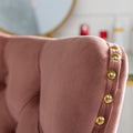 Office Chair,Velvet Upholstered Tufted Button Home Office Chair With Golden Metal Base,Adjustable Desk Chair Swivel Office Chair Pink Pink American Design Velvet