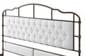 King Size High Boad Metal Bed With Soft Head And Tail, No Spring, Easy To Assemble, No Noise Box Spring Not Required King White Metal Bedroom Bed Frame Foam Velvet Metal